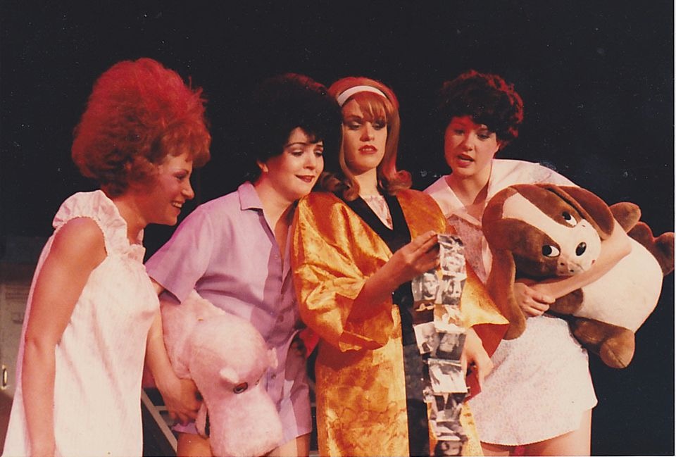 Karen Jordan, Tanya Moberly, Susan Hackett & Suzanne Powers in GREASE 1986